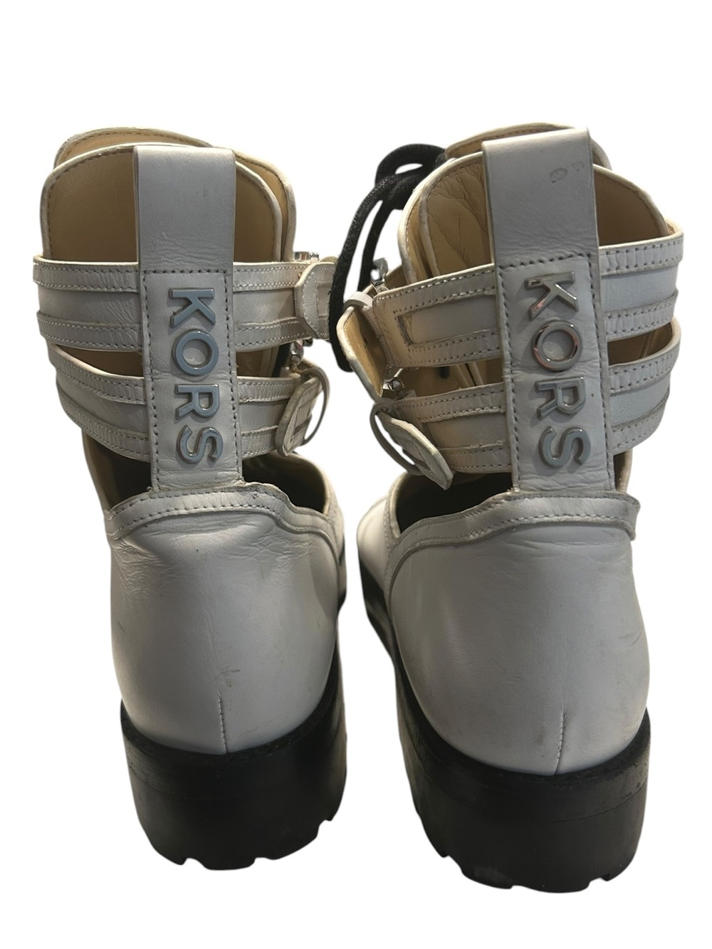 MICHAEL Michael Kors Benson Moto Boots with Buckle Straps/Lug Sole and Cutouts - Picture 10 of 16
